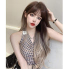 Kobine Women's Color Gradient Deep Wave Synthetics Hair Wig