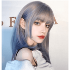 Kobine Women's Color Gradient Ripple Synthetic Hair Wig