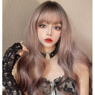 Kobine Women's Color Gradient Ripple Synthetic Hair Wig