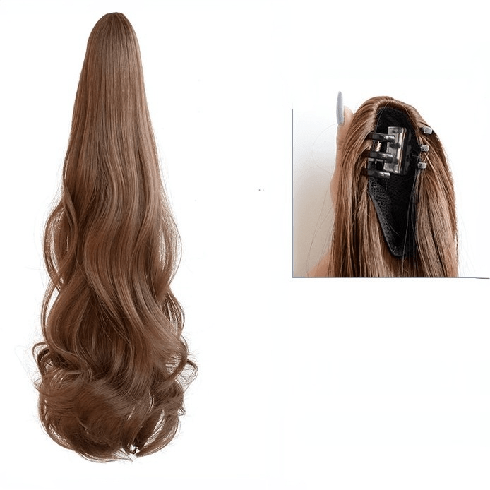 Kobine Women's Deep Wave Long Ponytail Synthetics Hair Wig