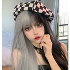 Kobine Women's Double Color Straight Long Synthetics Hair Wig