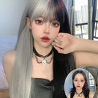 Kobine Women's Double Color Straight Long Synthetics Hair Wig