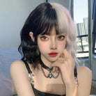 Kobine Women's Double Color Yaki Synthetic Hair Wig