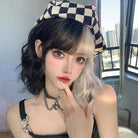 Kobine Women's Double Color Yaki Synthetic Hair Wig