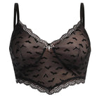 Kobine Women's Gothic Bat Printed Lace Hem Bustier