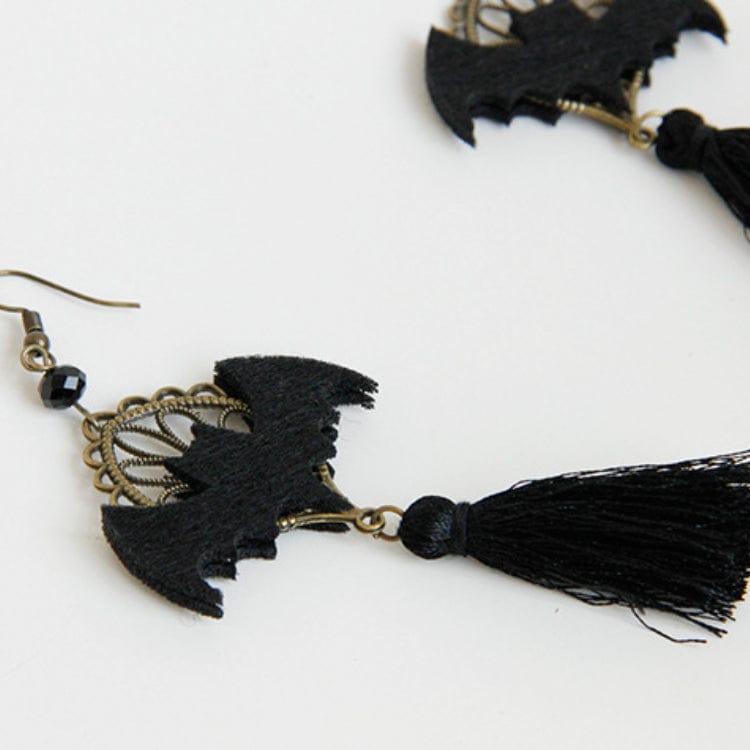 Kobine Women's Gothic Bat Tassels Earrings