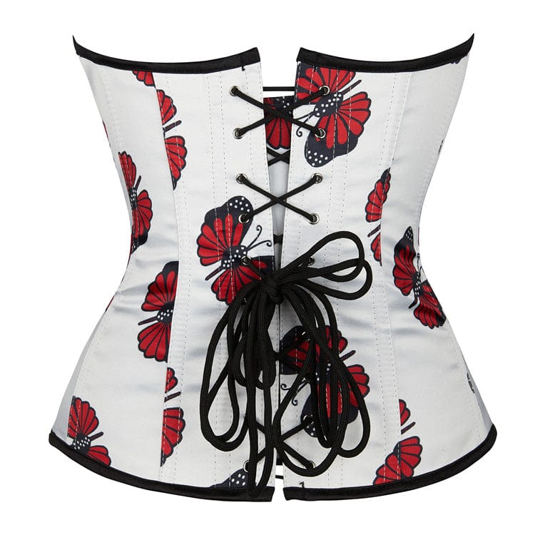 Kobine Women's Gothic Butterfly Printed Overbust Corset