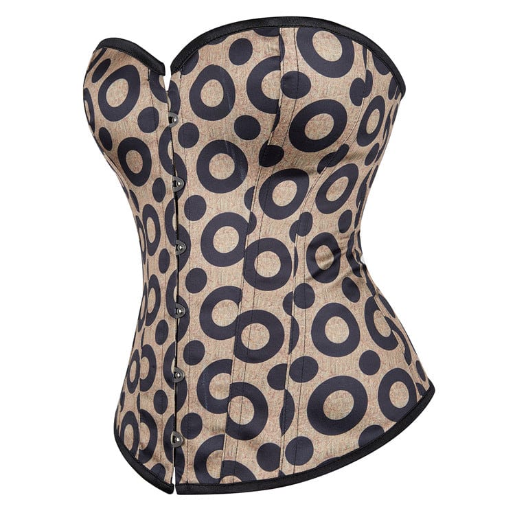 Kobine Women's Gothic Circular Ring Printed Overbust Corset