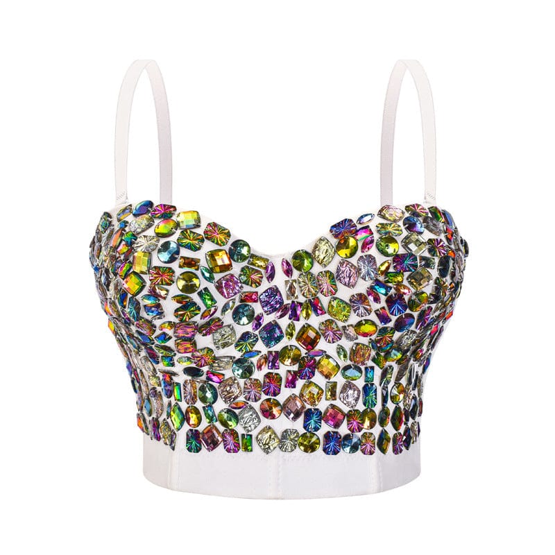 Kobine Women's Gothic Colourful Beaded Bustier