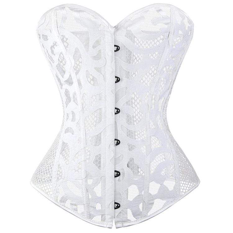 Women's Gothic Cutout Mesh Overbust Corsets