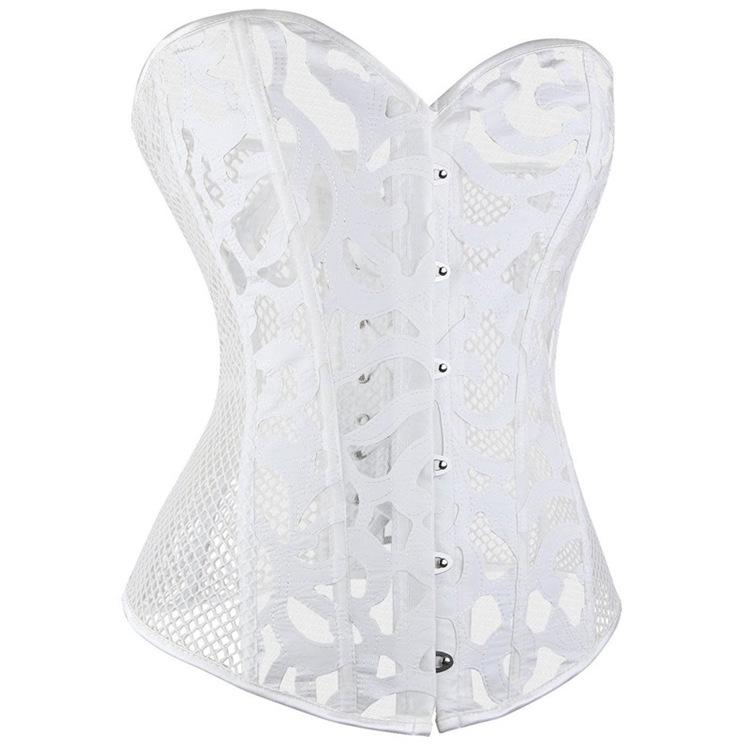 Women's Gothic Cutout Mesh Overbust Corsets