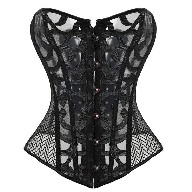 Women's Gothic Cutout Mesh Overbust Corsets