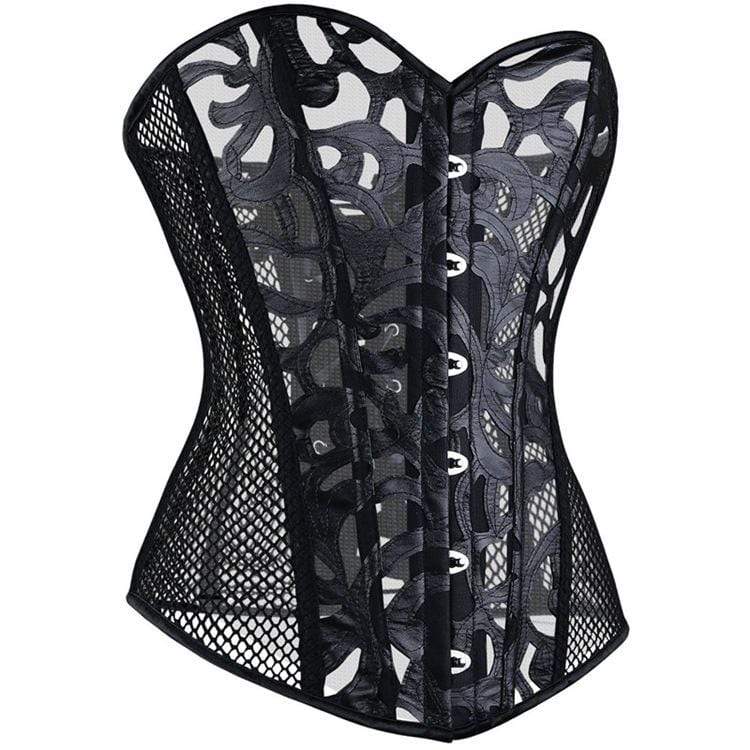 Women's Gothic Cutout Mesh Overbust Corsets