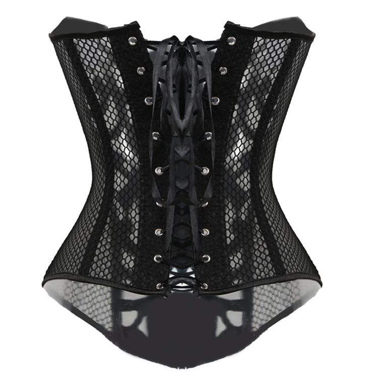 Women's Gothic Cutout Mesh Overbust Corsets