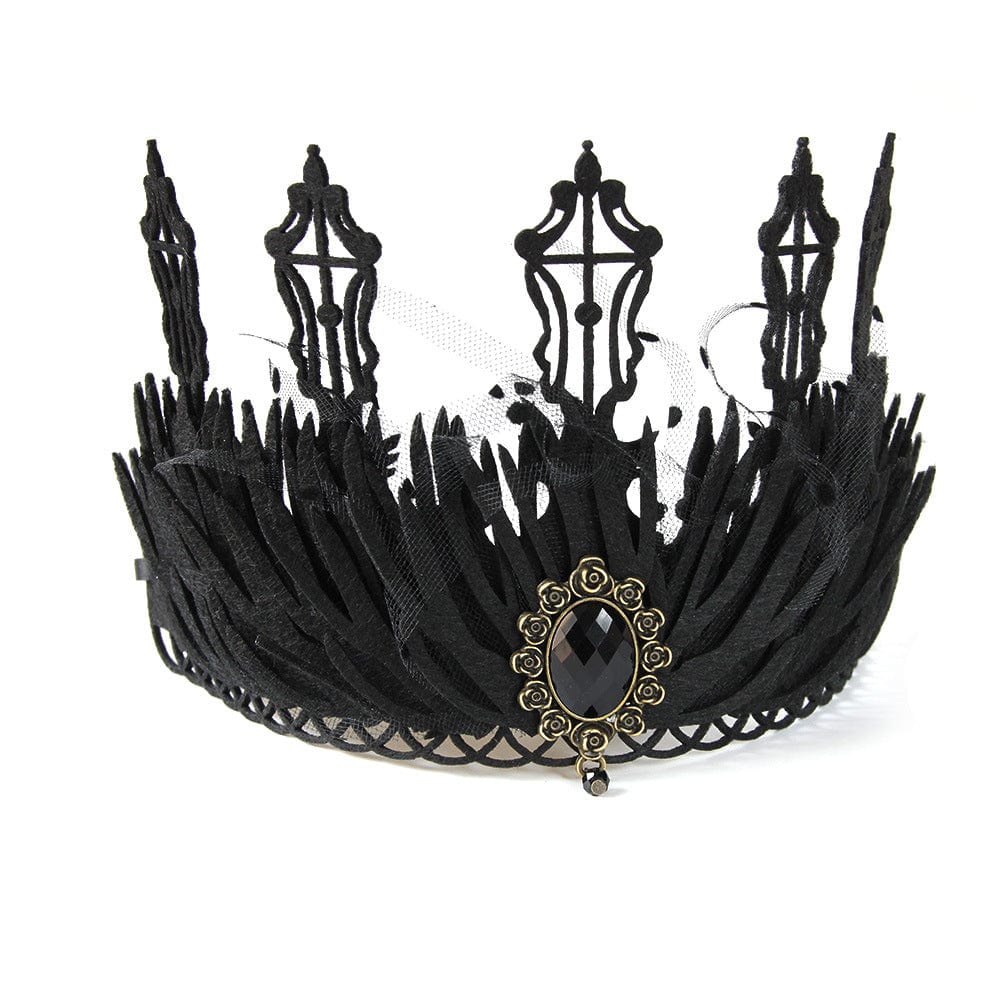 Kobine Women's Gothic Diamante Crown Headwear