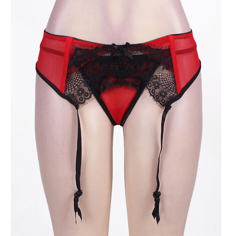 Kobine Women's Gothic Double Color Lace Underwear