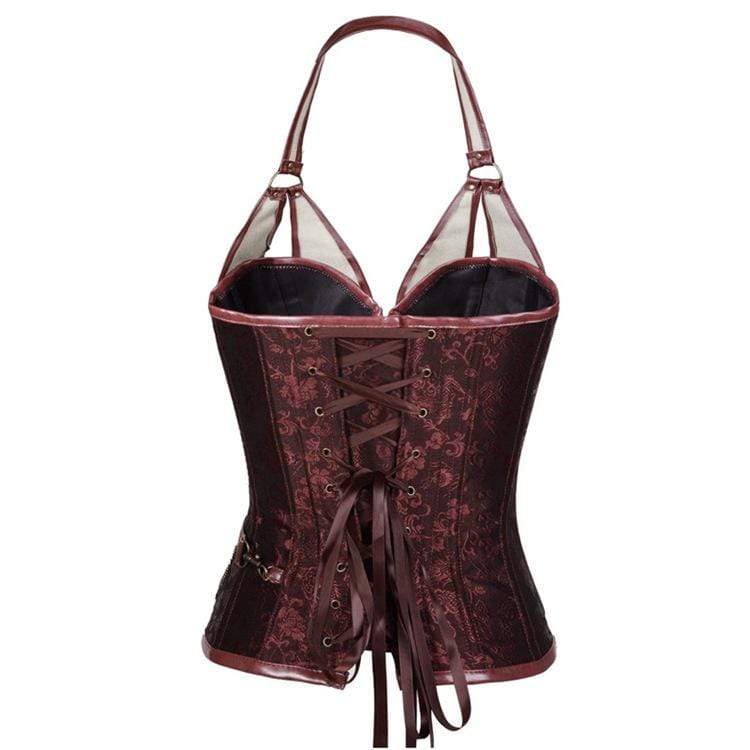 Women's Gothic Faux Leather Halter Top Corsets