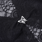 Kobine Women's Gothic Flared Sleeved Plunging Lace Cape