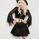 Kobine Women's Gothic Flared Sleeved Sheer Cape