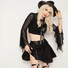 Kobine Women's Gothic Flared Sleeved Sheer Cape