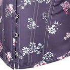 Women's Gothic Floral Printed Strappy Overbust Corset Purple