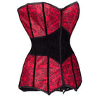 Women's Gothic Floral Printed Strappy Red Corsets