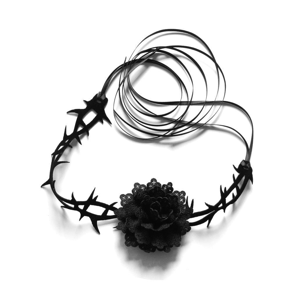 Kobine Women's Gothic Floral Thorn Choker