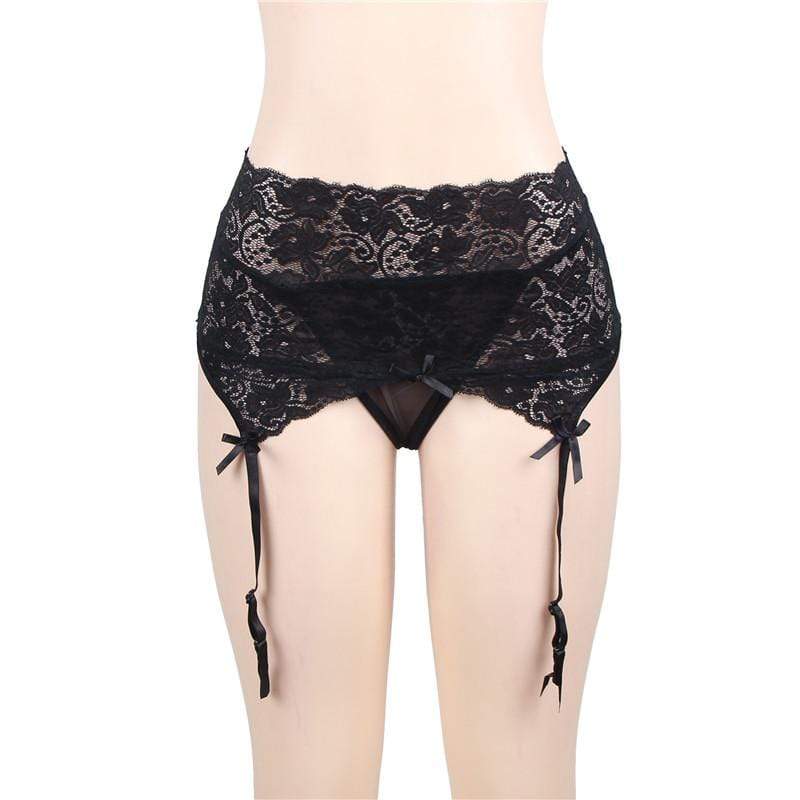 Kobine Women's Gothic Irregular Bowknot Lace Underwear