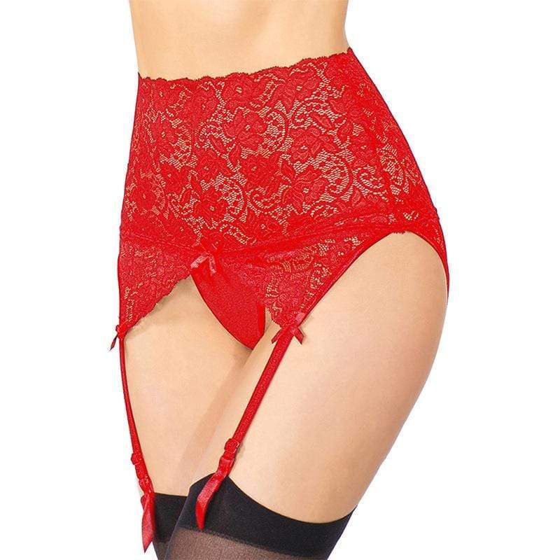 Kobine Women's Gothic Irregular Bowknot Lace Underwear