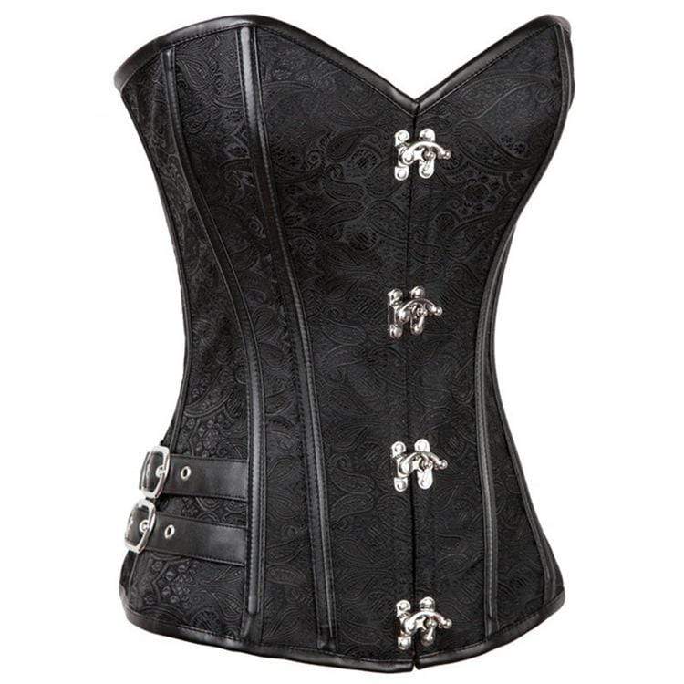 Women's Gothic Jacquard Overbust Corsets With T-back