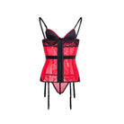 Women's Gothic Lace Splicing Mesh Slip Sheer Overbust Corsets