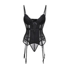 Women's Gothic Lingerie Lace Sheer Overbust Corsets With T-back