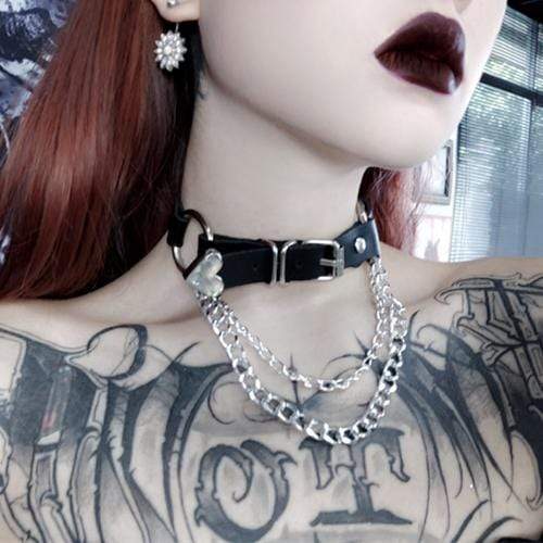 Women's Gothic Metal Chains Choker