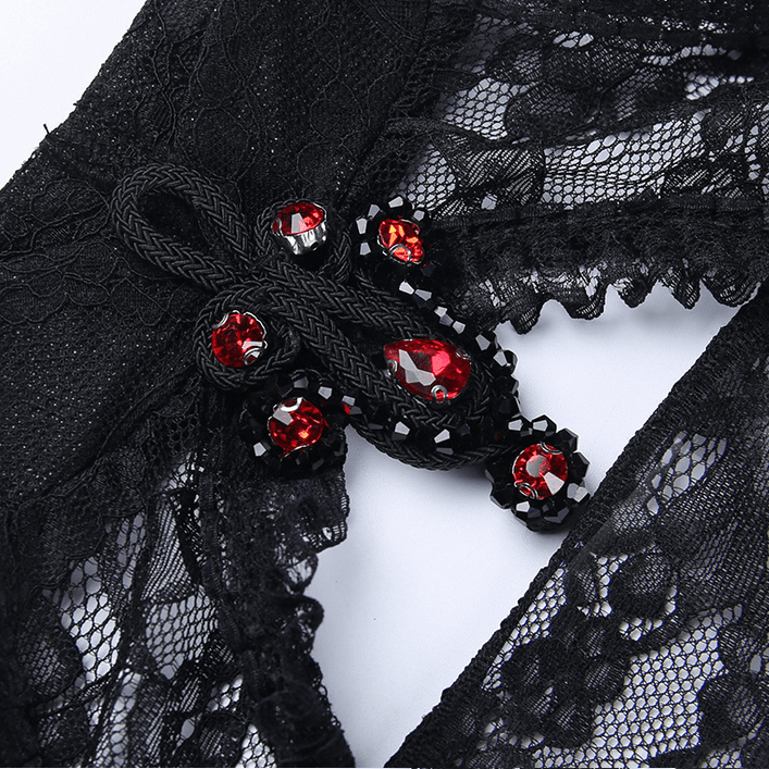 Kobine Women's Gothic Off Shoulder Lace Cape