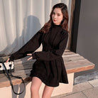 Kobine Women's Gothic Plaid High-waisted Dresses