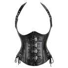 Kobine Women's Gothic Punk Halterneck Buckles Underbust Corset