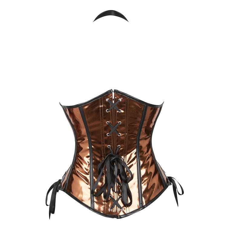 Kobine Women's Gothic Punk Halterneck Buckles Underbust Corset