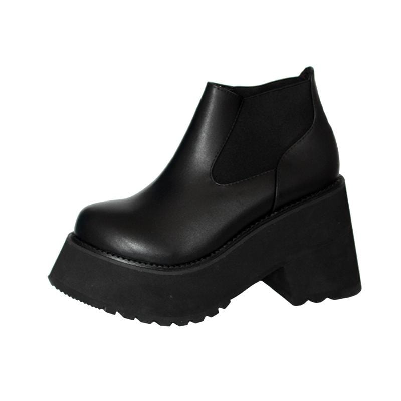 Kobine Women's Gothic Punk Platform Ankle Chelsea Boots