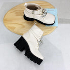 Kobine Women's Gothic Punk Square-toe Platform Boots
