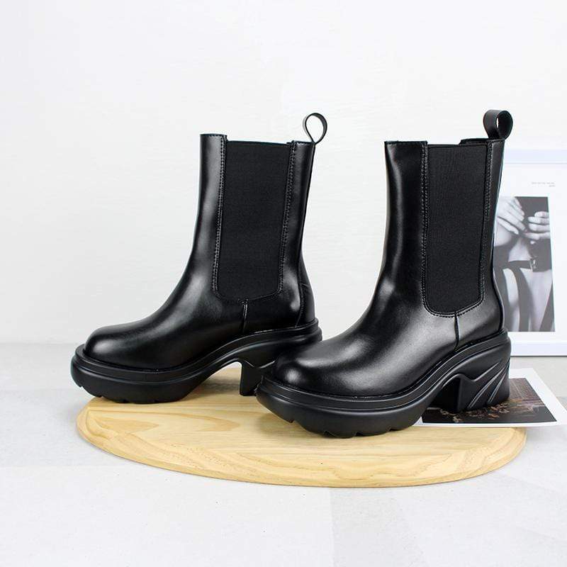 Women's Gothic Punk Wedge Chelsea Boots