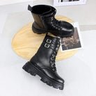 Women's Gothic Punk Zipper Buckles Buskin Boots