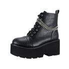 Women's Gothic Punk Zipper Chain Platform Boots