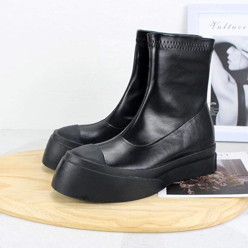 Women's Gothic Punk Zipper Splice Chelsea Boots