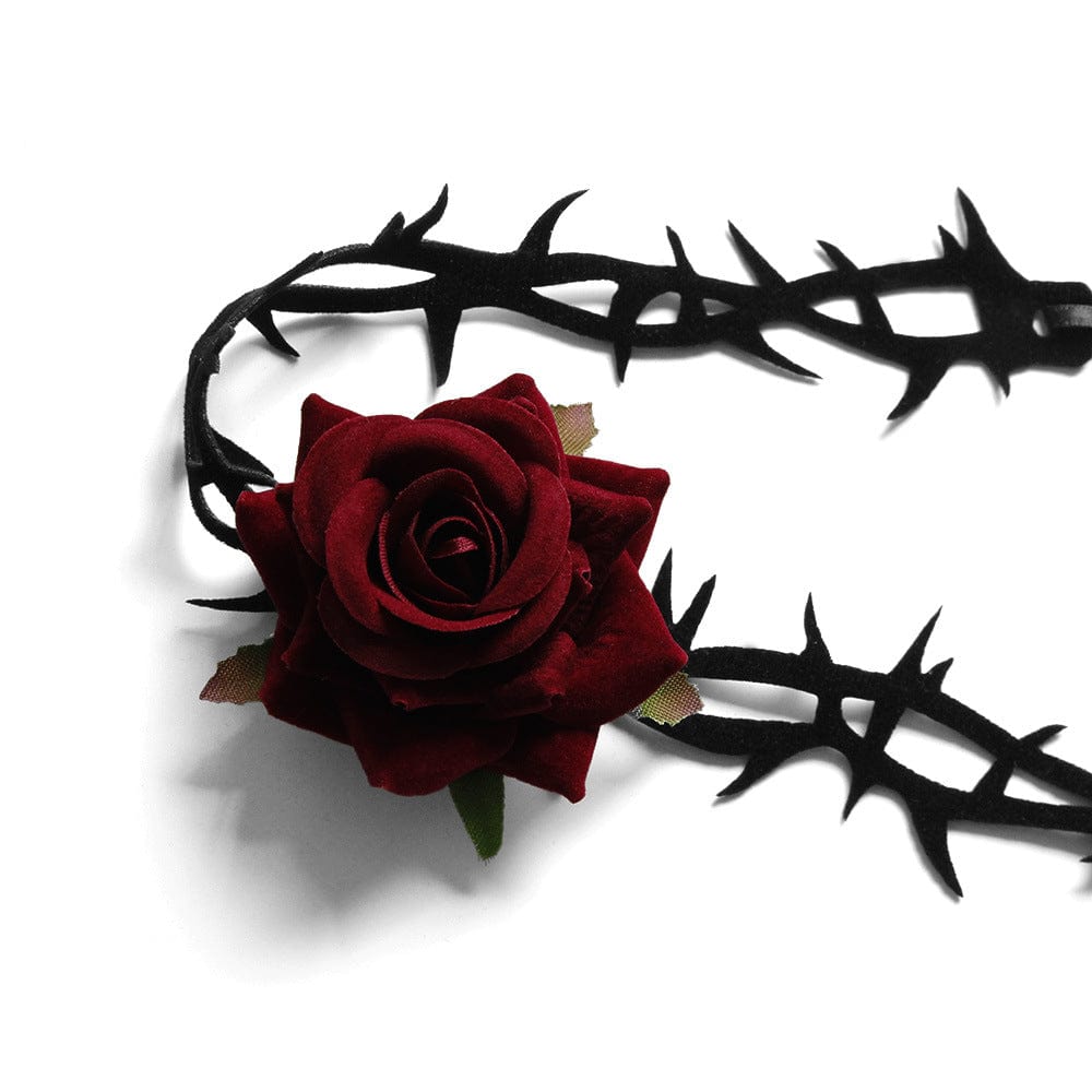 Kobine Women's Gothic Rose Thorn Choker