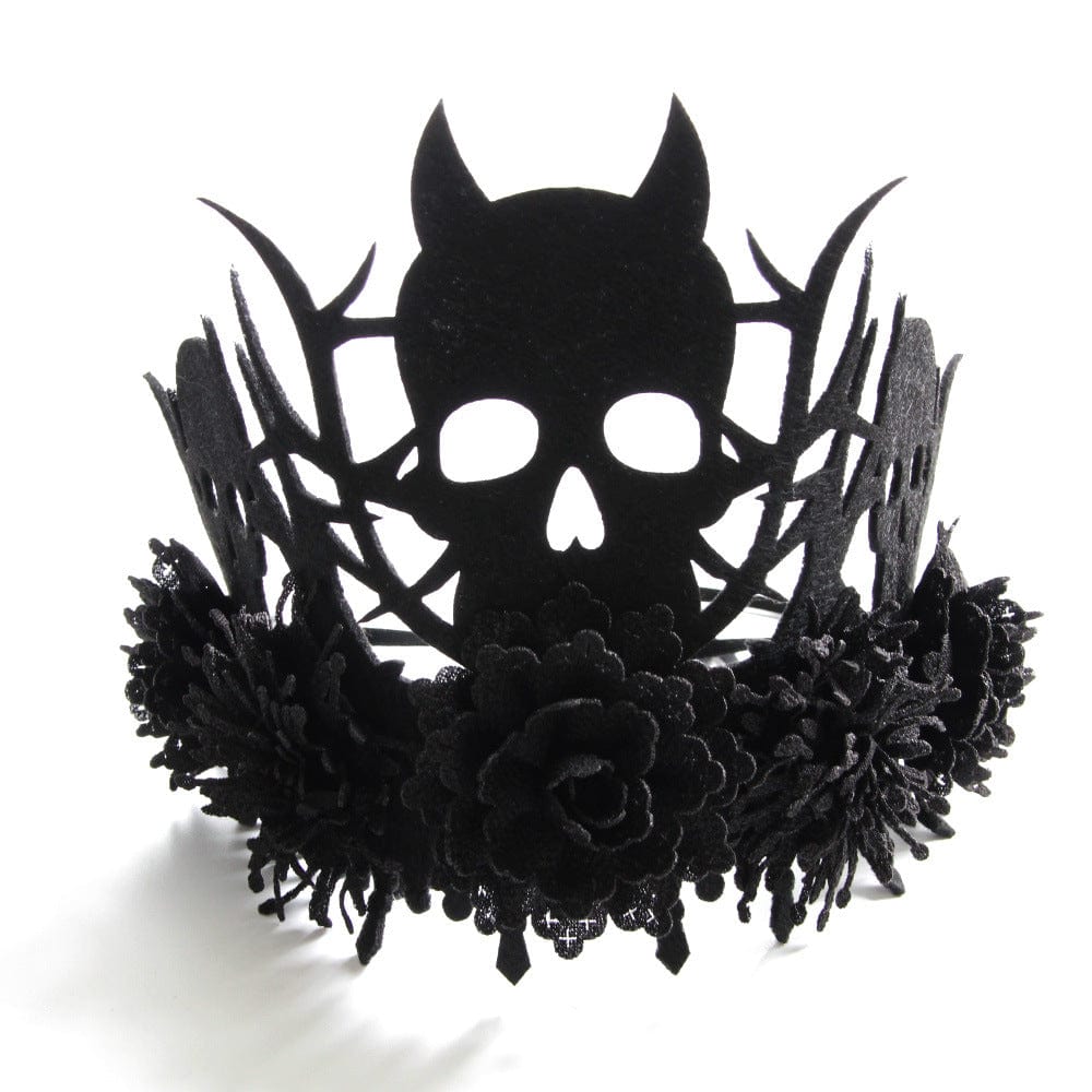 Kobine Women's Gothic Skull Cutout Floral Headwear
