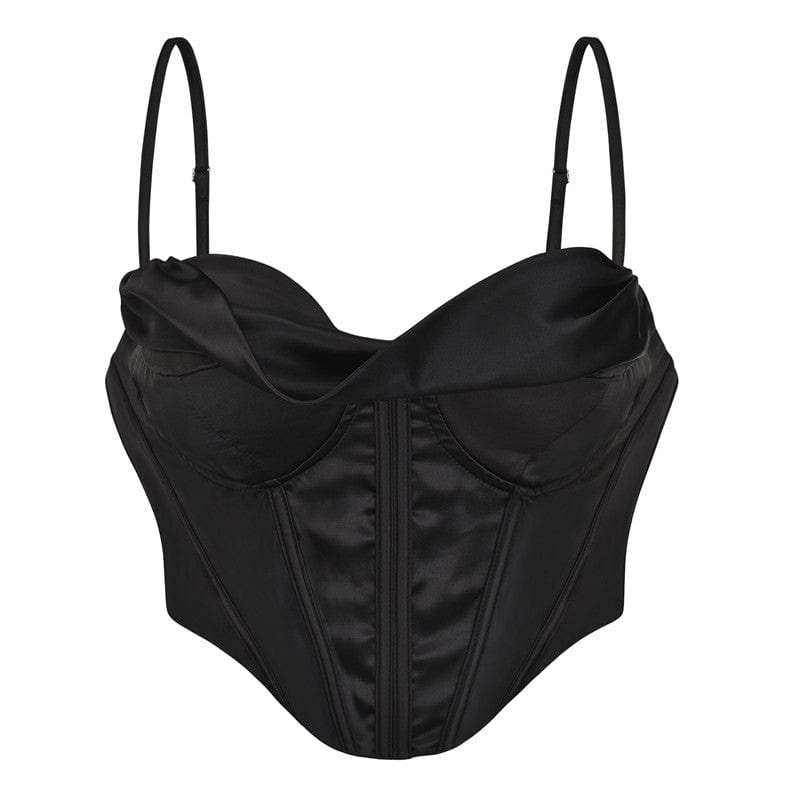 Kobine Women's Gothic Solid Color Ruched Bustier
