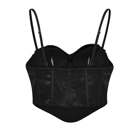 Kobine Women's Gothic Solid Color Ruched Bustier
