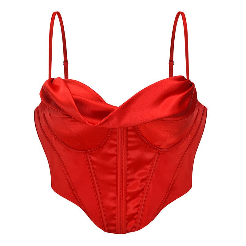 Kobine Women's Gothic Solid Color Ruched Bustier