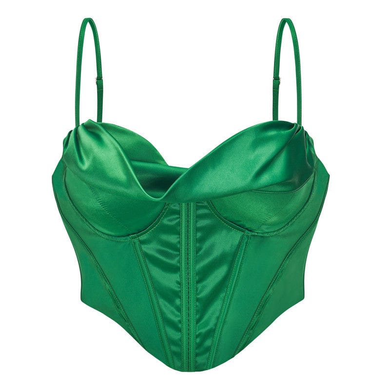 Kobine Women's Gothic Solid Color Ruched Bustier