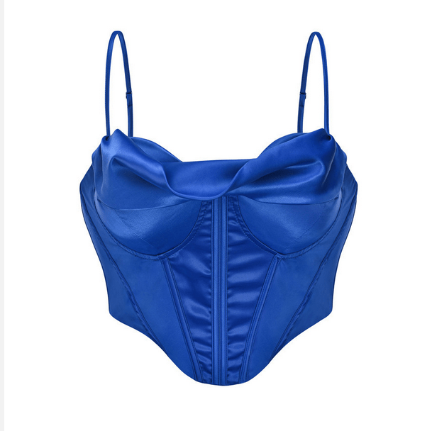 Kobine Women's Gothic Solid Color Ruched Bustier